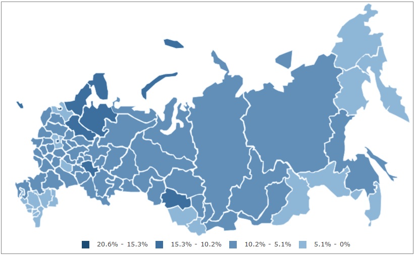 Активные пользователи ВКонтакте и Twitter: рейтинг российских регионов