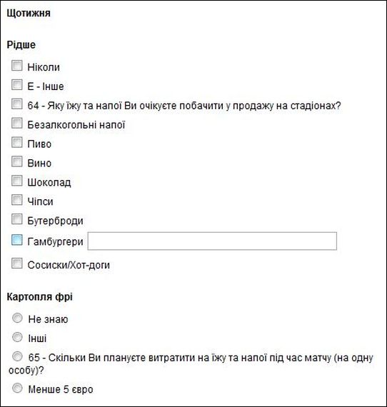 Бессмысленный опрос для посетителей ЕВРО 2012