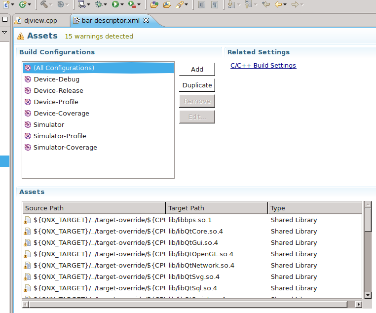 BlackBerry Native SDK: Модули Qt