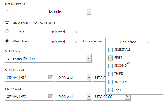 Schedule Particular Week Days on Particular Weeks in a Month