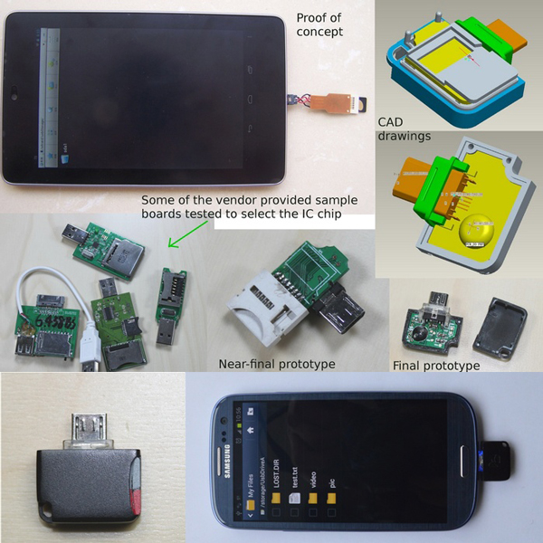 Миниатюрный картридер с разъемом micro-USB предназначен для мобильных устройств с ОС Android