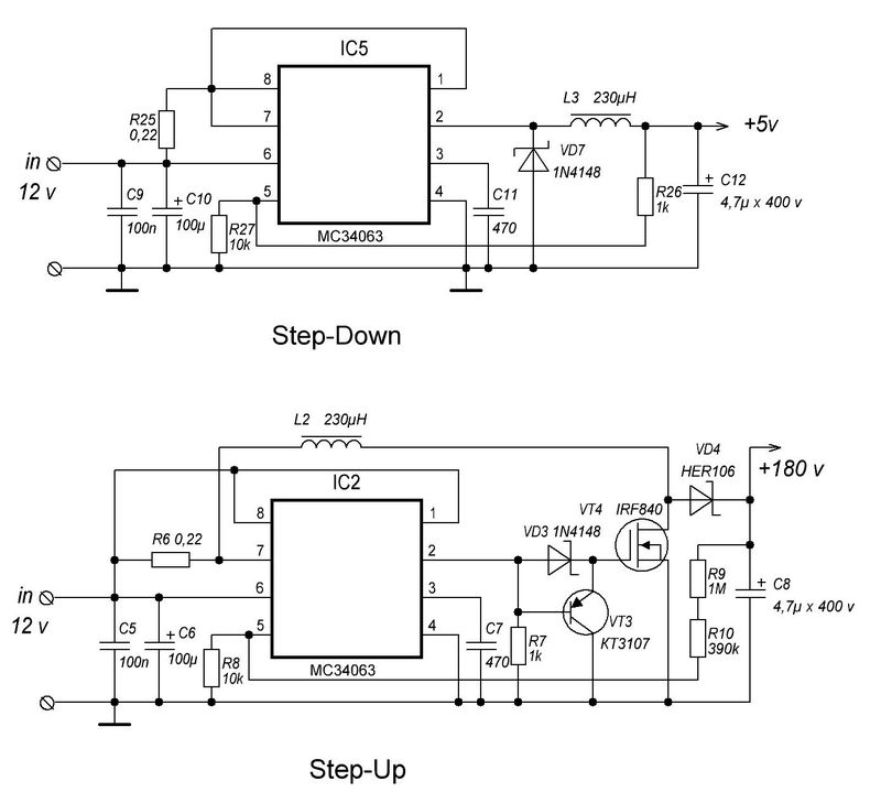 Mc34063 180 вольт схема
