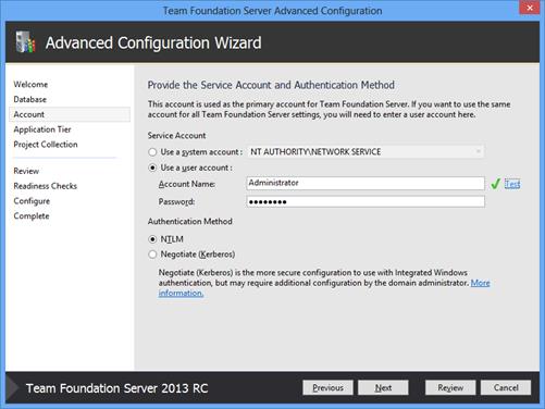 Хранение служебных баз Team Foundation Server 2013 RC на SQL Server 2014 СТР1