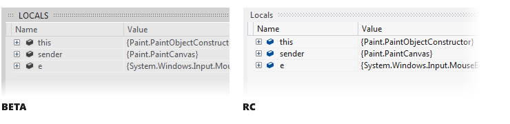 Изменение интерфейса Visual Studio в приходящем RC