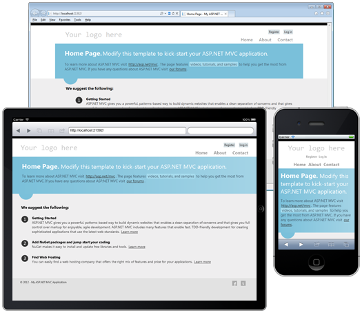 Отзывчивый веб-дизайн в действии на примере типового веб-приложения ASP.NET MVC 4