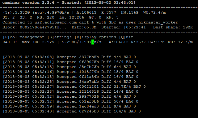 Майним Bitcoin на Raspberry Pi и BFL 5GH/s майнере