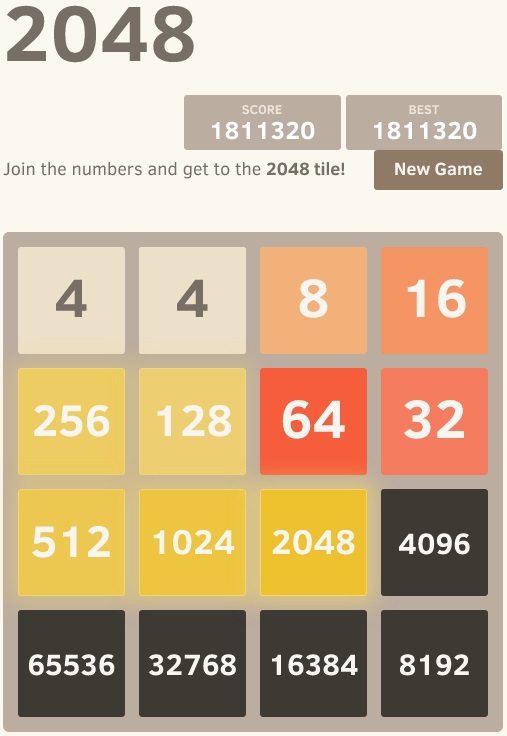 2048 играть онлайн с картинками