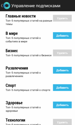 Менеджеры подписок и агрегаторы новостей для Android