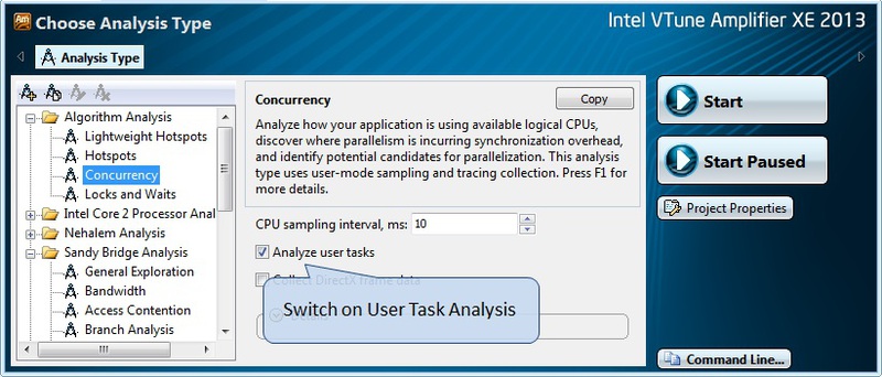 Многопоточность и анализ задач в Intel® VTune™ Amplifier XE 2013