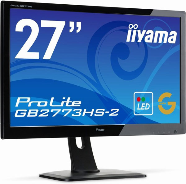 В мониторе Iiyama ProLite GB2773HS-2 используется жидкокристаллическая панель типа TN-film со светодиодной подсветкой