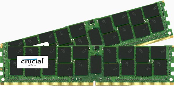 Напряжение питания серверных модулей памяти Crucial DDR4 равно 1,2 В