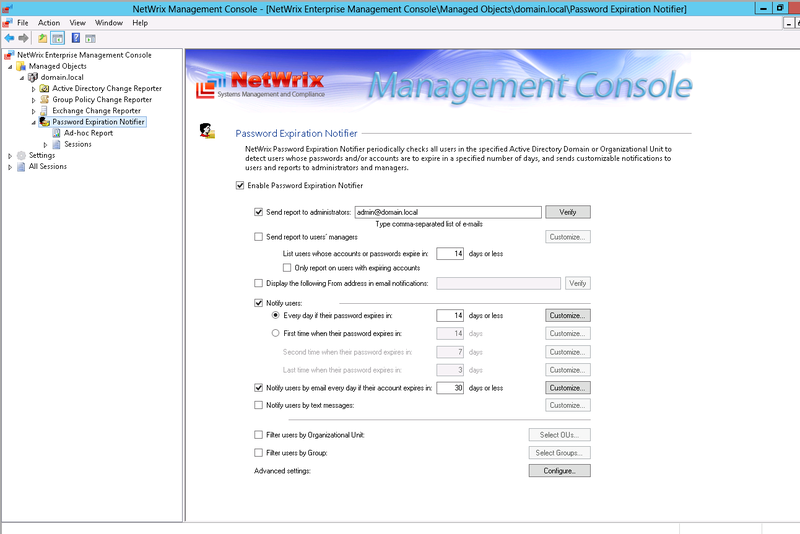 Напоминаем пользователям о необходимости сменить пароль в Windows 7/Windows 8: NetWrix Password Expiration Notifier