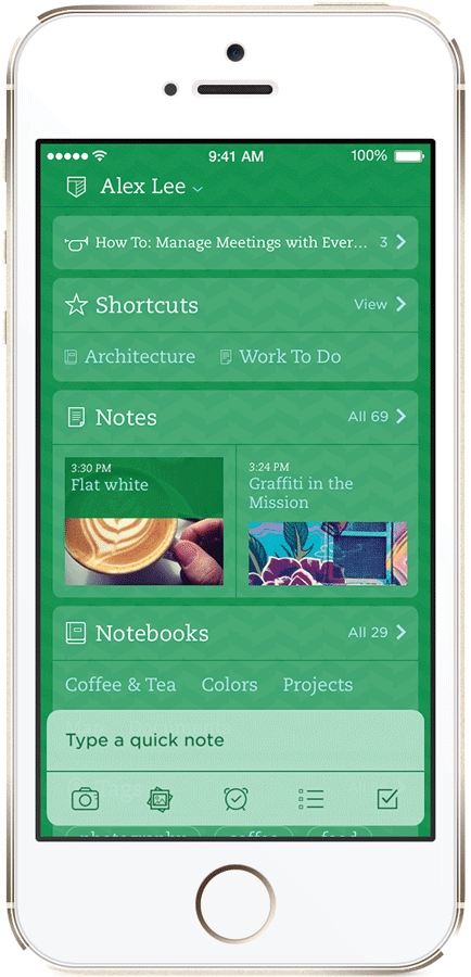 Новый Evernote для iOS 7