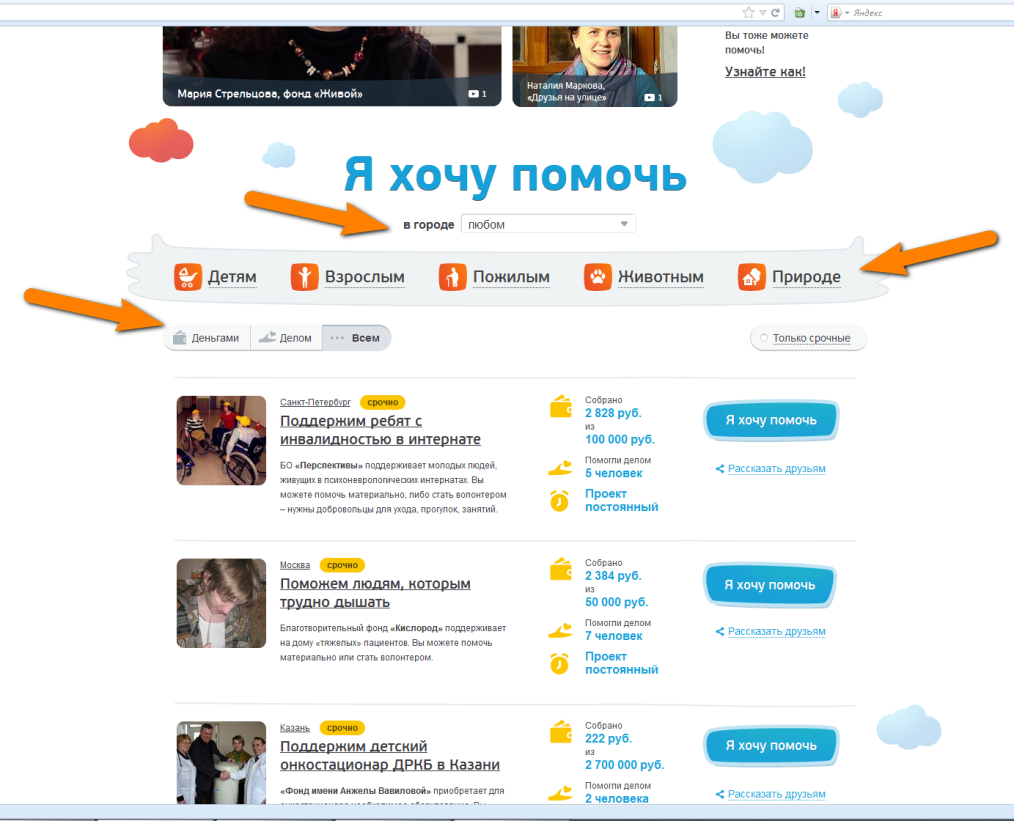 Обзор благотворительных проектов в рунете