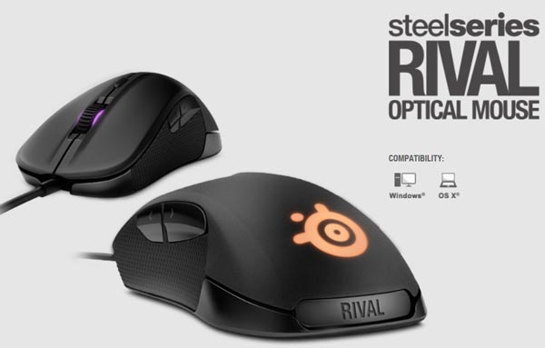 Оптическая мышь SteelSeries Rival предназначена для правшей