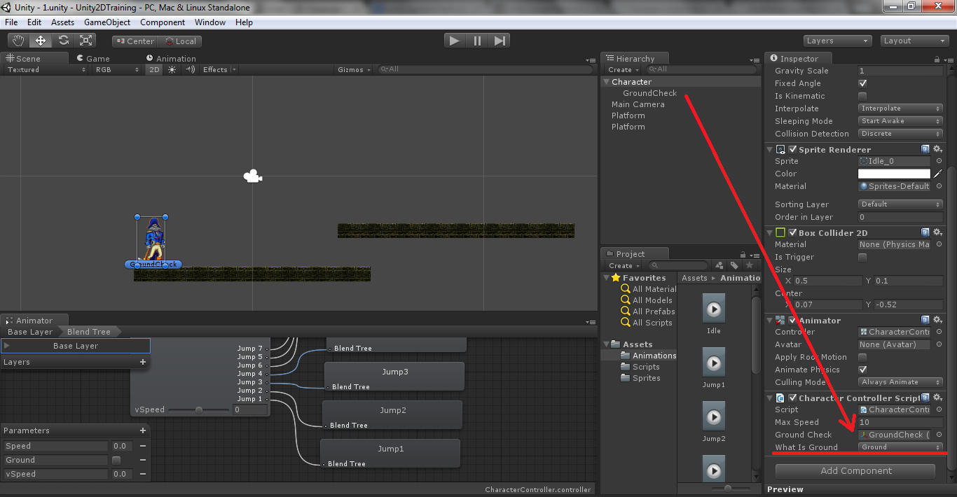 Основы создания 2D персонажа в Unity 3D 4.3. Часть 3: прыжки (и падения)