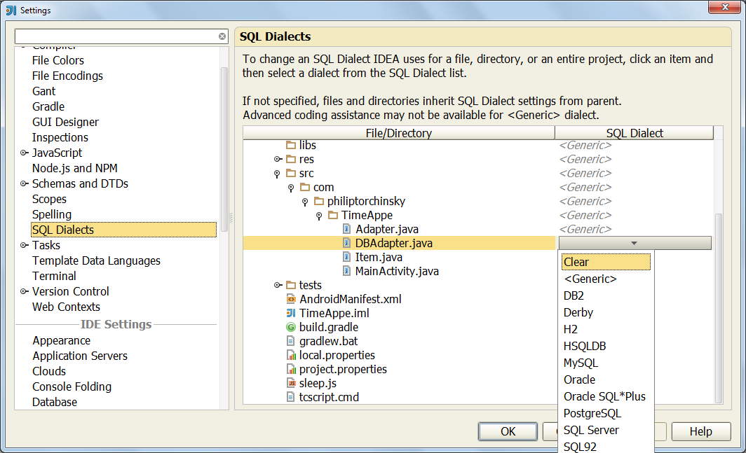 Плагин Database Support в IDE от JetBrains