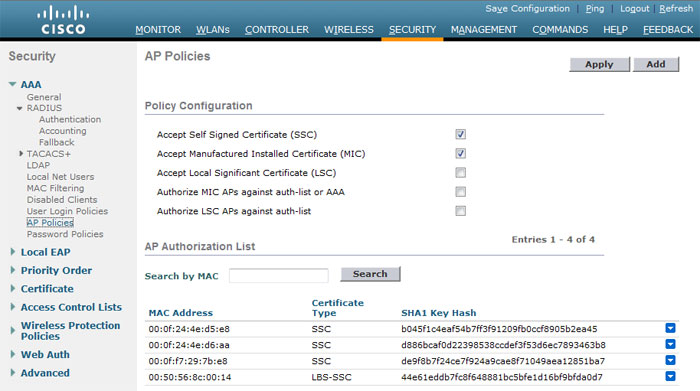 Подключение точек доступа к контроллеру Cisco Wi Fi