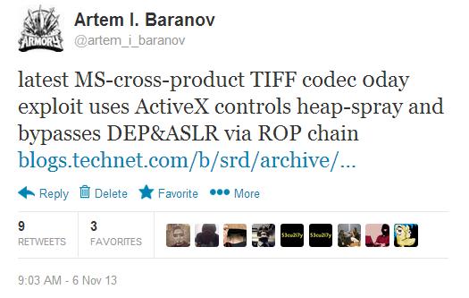 Подробности о направленной атаке с использованием Win32/Exploit.CVE 2013 3906.A