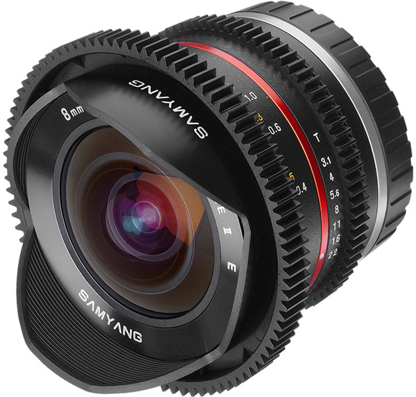 Объектив Samyang 8mm T3.1 V-DSLR UMC Fish-eye II оптимизирован для видеосъемки