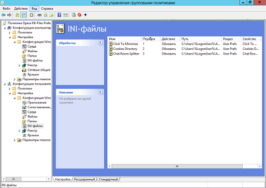 Работа с предпочтениями групповой политики: управление INI файлами