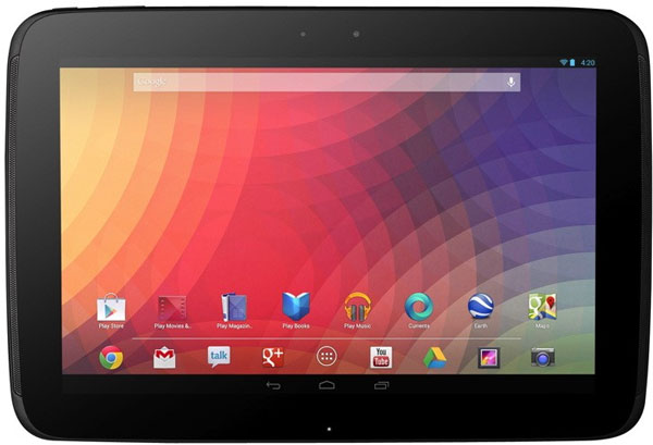 Разрешение экрана планшета Google Nexus 10 равно 2560 x 1600 пикселей