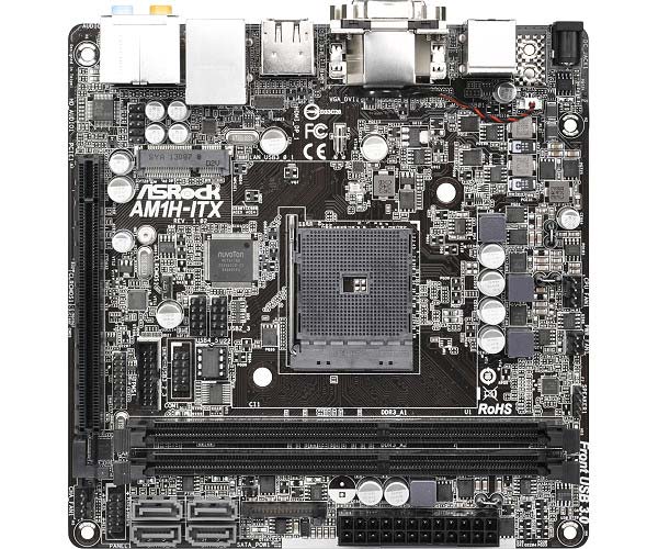 Оснащение платы ASRock AM1H-ITX включает видеовыходы D-Sub, DVI-D, HDMI и DisplayPort 1.2