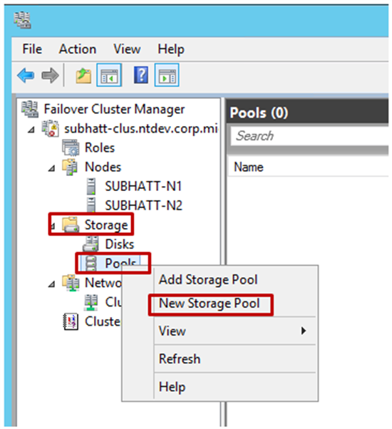 Cluster storage. Failover Cluster Storage Space.