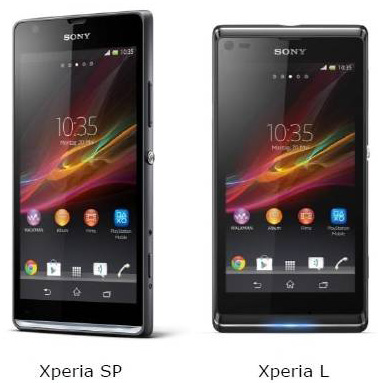 Стандартная европейская цена Sony Xperia SP - 399 евро, Sony Xperia L - 299 евро