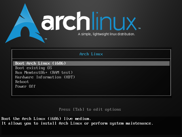 Типовая установка Arch Linux (Release: 2013.11.01)