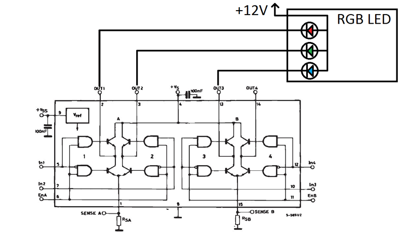 Управление RGB лентой с помощью Arduino и драйвера L298N