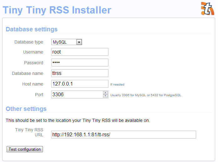 Установка Tiny Tiny RSS на роутер Zyxel Keenetic