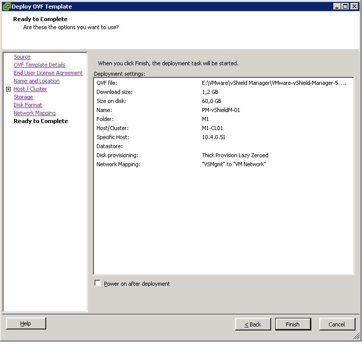 Установка VMware vShield Manager для VMware vCloud Director