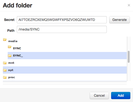 Замена Dropbox на BitTorrent Sync + Raspberry Pi