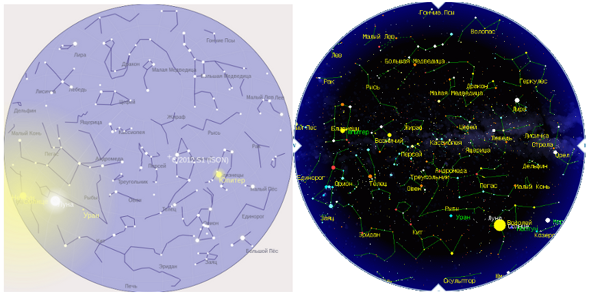 Карта звездного неба москва сейчас